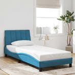 vidaXL Bedframe zonder matras Hanko fluweel blauw 80x200, Verzenden, Nieuw