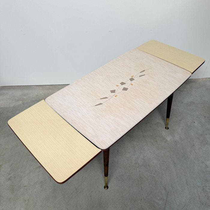 Uitschuifbare tafel - Hout, resopal - Eettafelmodel uit de, Antiquités & Art, Art | Objets design