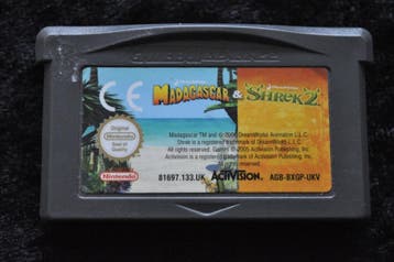 Madagascar + Shrek 2  Gameboy Advance, Consoles de jeu & Jeux vidéo, Jeux | Nintendo Game Boy, Verzenden