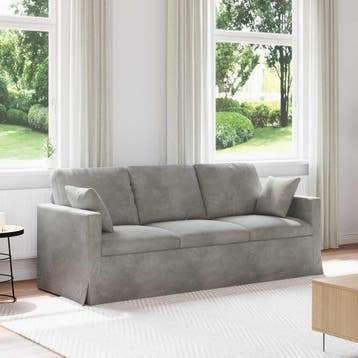 vidaXL bank / zetel Lichtgrijs 198 x 78 x 80 cm Fluweel, Verzenden