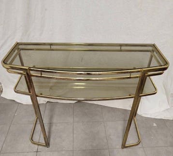 morex - Console - Laiton nickelé - Console dorée Morex, Antiquités & Art