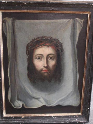 Europäische Schule (XVII-XVIII) - Schweißtuch der Veronika, Antiek en Kunst