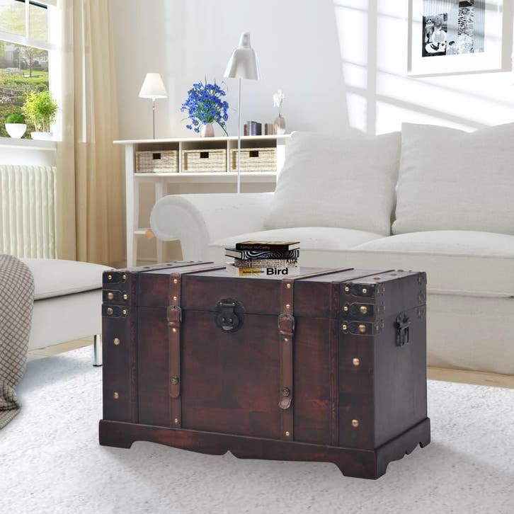 vidaXL Schatkist vintage stijl 66x38x40 cm hout, Huis en Inrichting, Kasten | Overige, Nieuw, Verzenden