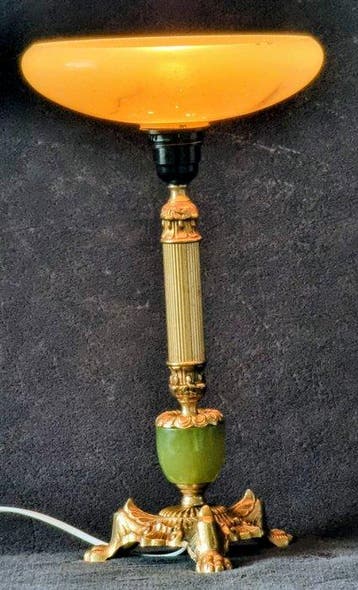 Lampe de table - Métal, Verre - Élégant dans un look antique