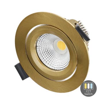 LED Inbouwspot – CCT-Switch – 6W – Messing – Kantelbaar - V, Huis en Inrichting, Verzenden, Nieuw