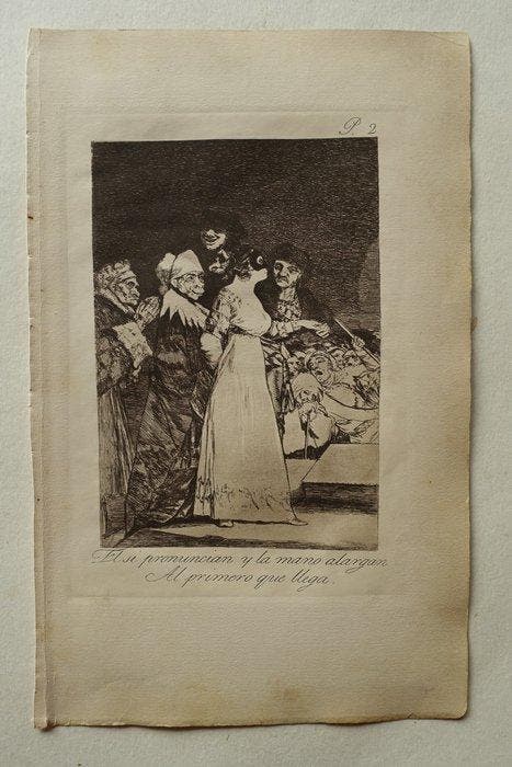 Francisco De Goya (1746-1828) - Caprichos - Blatt #P2: El sì, Antiquités & Art, Antiquités | Autres Antiquités