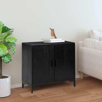 vidaXL Dressoir 75x35x70 cm massief grenenhout zwart, Maison & Meubles, Verzenden