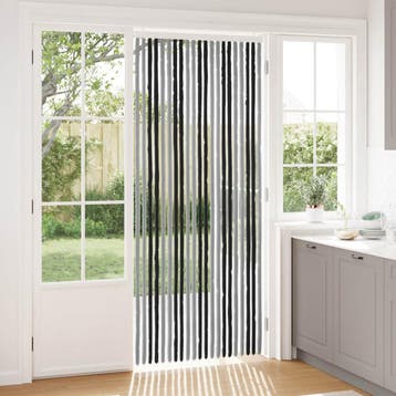 vidaXL Insecten Gordijn Chenille Grijs en Zwart 90 x 220 cm, Verzenden, Nieuw