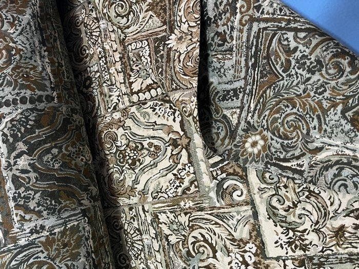 Katoenen jacquardweefsel: Barokke verweving en abstracte, Antiek en Kunst, Antiek | Tapijten, Tafelkleden en Textiel