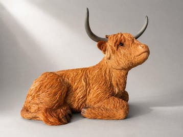 Beeld, Schotse hooglander - 24 cm - polyresin