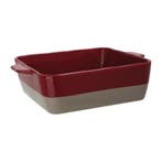 Braadslede keramiek rood/taupe 4,2L | 325x265x90(h)mm, Verzenden