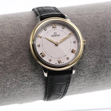 OMEGA - 30 mm, Stainless steel and yellow gold on a leather, Nieuw