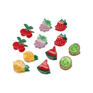 Haarspeld Haarklemmen 3cm – Fruit Figuurtjes – Paars Geel