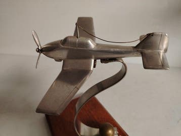 Figuur - Staal, Hout, Aereo - Mid-Century/Trench Art/Bauhaus