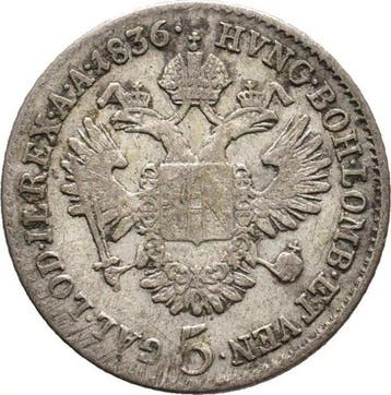 Oostenrijk. 2 Monete Austria : Ferdinandus I - 5 Kreuzer