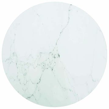 vidaXL Tafelblad Ø50x0,8 cm gehard glas met marmeren design, Verzenden