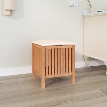 vidaXL Badkamerkruk 40,5x40x52 cm massief walnotenhout, Verzenden