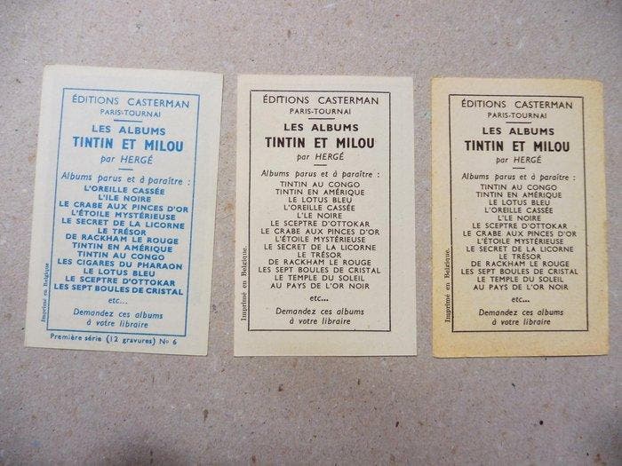 Tintin - 3 Promotional Material - 1948, Livres, BD