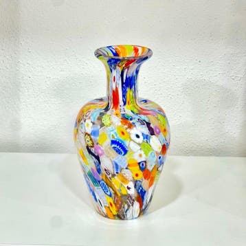 Vase - Verre de Murano - Murrine Millefiori, Antiquités & Art