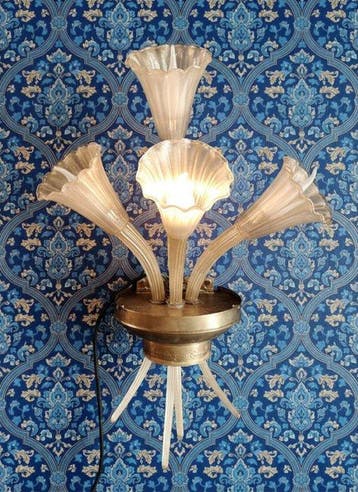 Wandkandelaar - Glas met gouden zecchino
