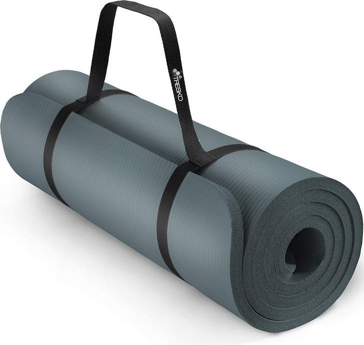 Yogamat - Fitness mat - Sportmat - Yoga mat extra dik - Grij, Sport en Fitness, Yoga en Pilates, Nieuw, Verzenden