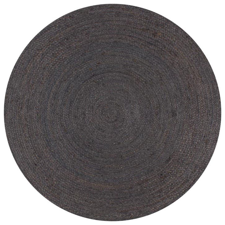 vidaXL Vloerkleed handgemaakt rond 120 cm jute donkergrijs, Maison & Meubles, Ameublement | Tapis & Moquettes, Envoi