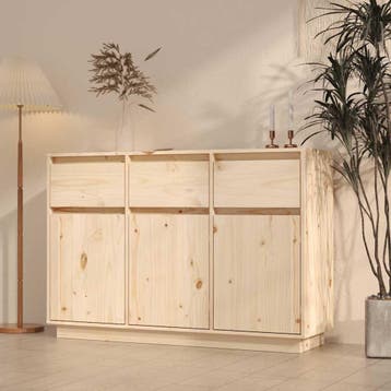 vidaXL Dressoir 111x36x75 cm massief grenenhout, Verzenden, Nieuw