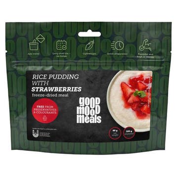 Rijstpudding met Aardbeien - 380 kcal - Good Mood Meals, Divers, Verzenden
