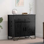 vidaXL Dressoir met lade Zwart Eiken 79,5 x 35,5 x 74,5 cm, Verzenden, Nieuw