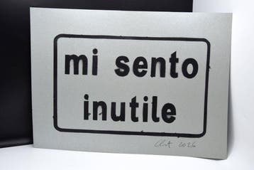 Clet Abraham (1966) - Mi sento inutile - Stencil