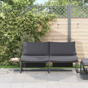 vidaXL Tuin Sofa met kussen Antraciet 200,5 x 70 x 85,5 cm, Verzenden, Nieuw