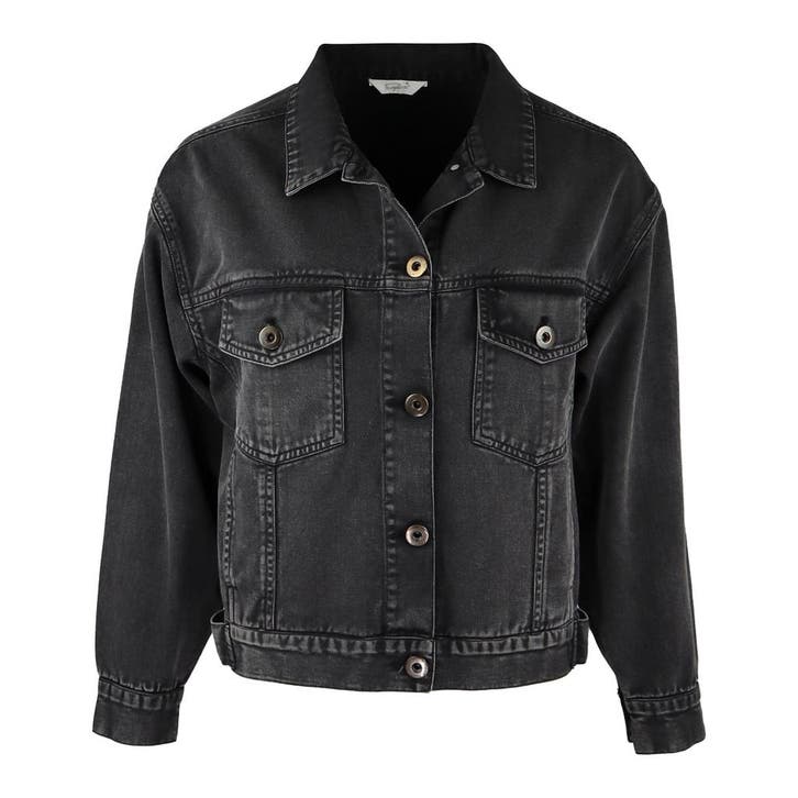 Frogbox • zwart denim jasje • S, Kleding | Dames, Truien en Vesten, Zwart, Nieuw, Maat 36 (S), Verzenden