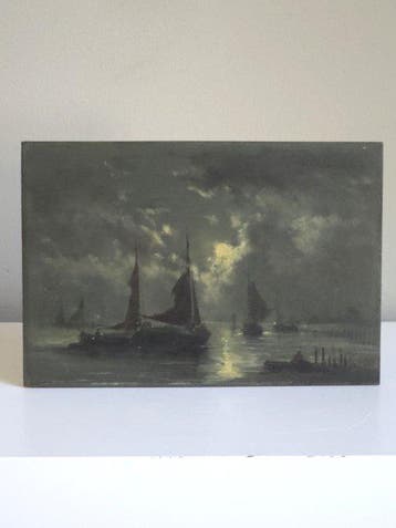 Edward Moerenhout (1801–1893) - Romantisch zeegezicht met, Antiek en Kunst