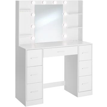 Make-uptafel Charlotte met ledverlichting en oplaadstation., Verzenden, Nieuw