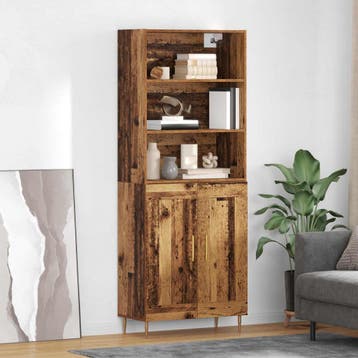 vidaXL Highboard Oudhout 69,5 x 34 x 180 cm Bewerkt hout, Huis en Inrichting, Verzenden, Nieuw