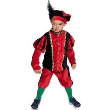 Pietenpak Kind Katoen Rood/Zwart, Verzenden, Nieuw