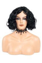 Luxe Zwart Krullen Pruik Gekruld Haar Boblijn Schouderlengte, Kleding | Dames, Ophalen of Verzenden, Nieuw
