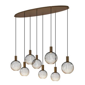 Moderne Hanglampen Ascha 8-lichts Hanglamp Zacht Brons, Verzenden, Nieuw