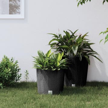 vidaXL Plantenbak uitneembare bak rattan-look 15/15,3 L PP, Verzenden, Nieuw