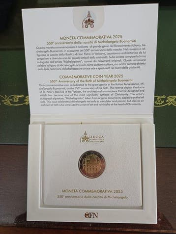 Vaticaan. 2 Euro 2025 Michelangelo (Zonder minimumprijs)