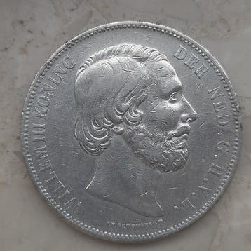 Nederland. Willem III. 2 1/2 Gulden 1872 (Zonder