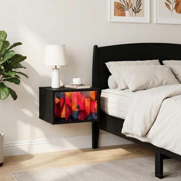 vidaXL Wandkastje voor Bed HEESCH Zwart eiken 36 x 33 x 25, Verzenden