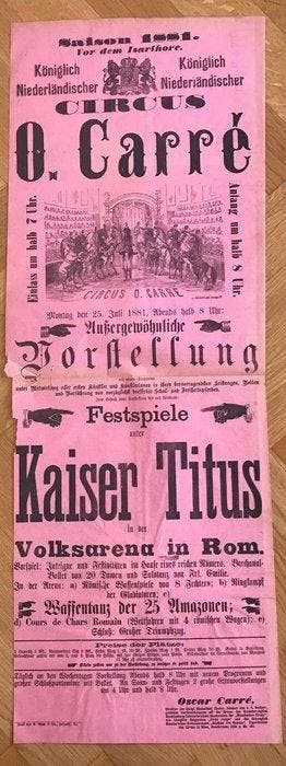 Circus Oscar Carré. - Illustriertes Plakat. München, 25.