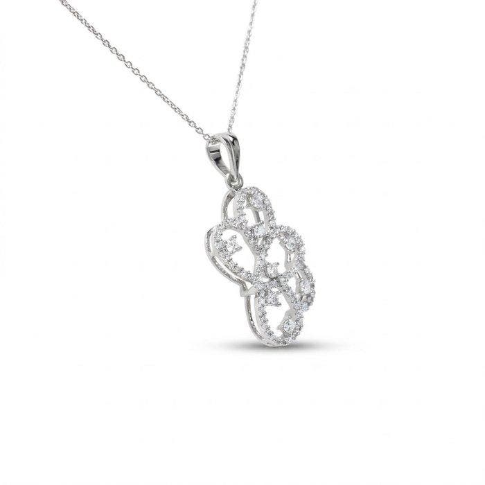 Collier - 18 carats Or blanc - 0.84ct. tw. Diamant, Handtassen en Accessoires, Kettingen