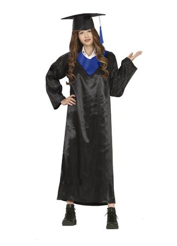 Afstudeer Toga Zwart Blauw Dames, Verzenden, Nieuw
