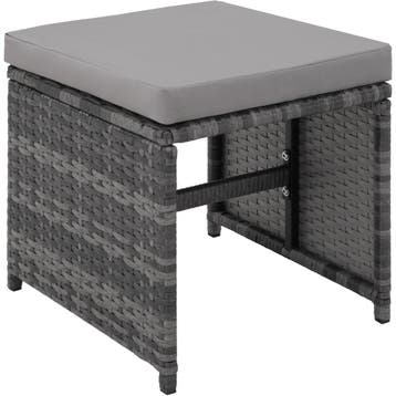 Wicker zitgroep Malaga 6+4+1 met beschermhoes - grijs, Tuin en Terras, Verzenden, Nieuw