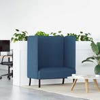 vidaXL Hoog rugbank / zetel 101cm Blauw Stof, Verzenden