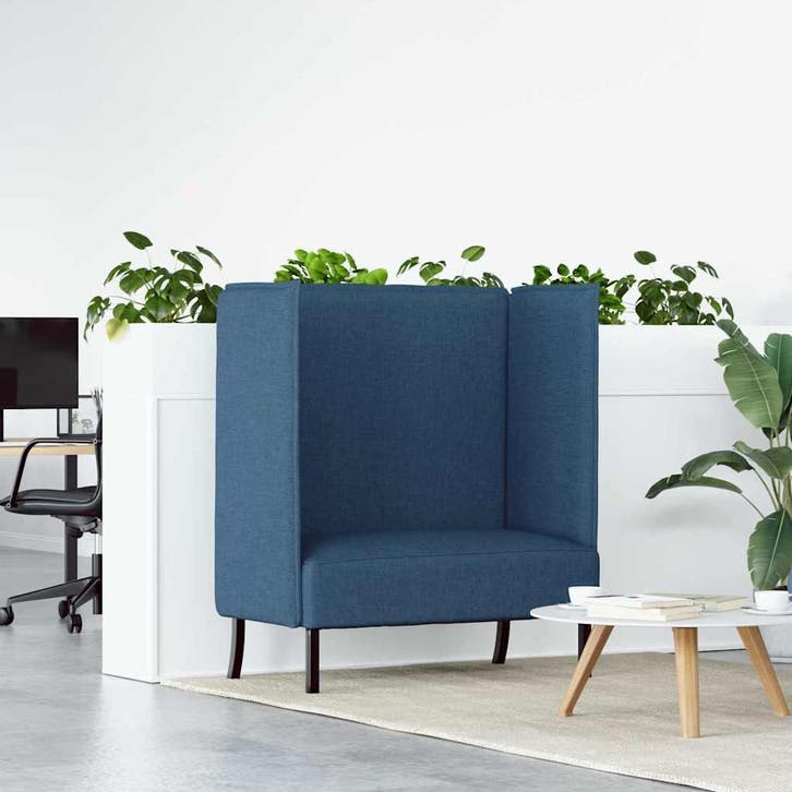 vidaXL Hoog rugbank / zetel 101cm Blauw Stof, Huis en Inrichting, Zetels | Zetels, Nieuw, Verzenden