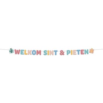Letterslinger Welkom Sint & Piet 1,5m, Verzenden