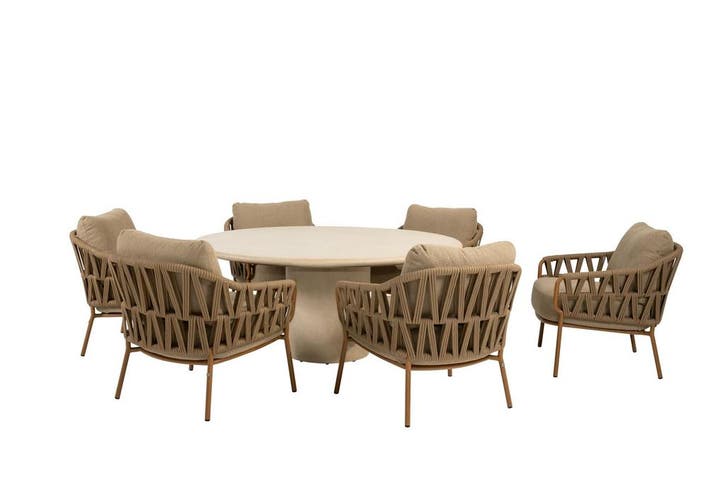 4 Seasons Outdoor Biarritz low dining tuinset met Hampton, Tuin en Terras, Tuinsets en Loungesets